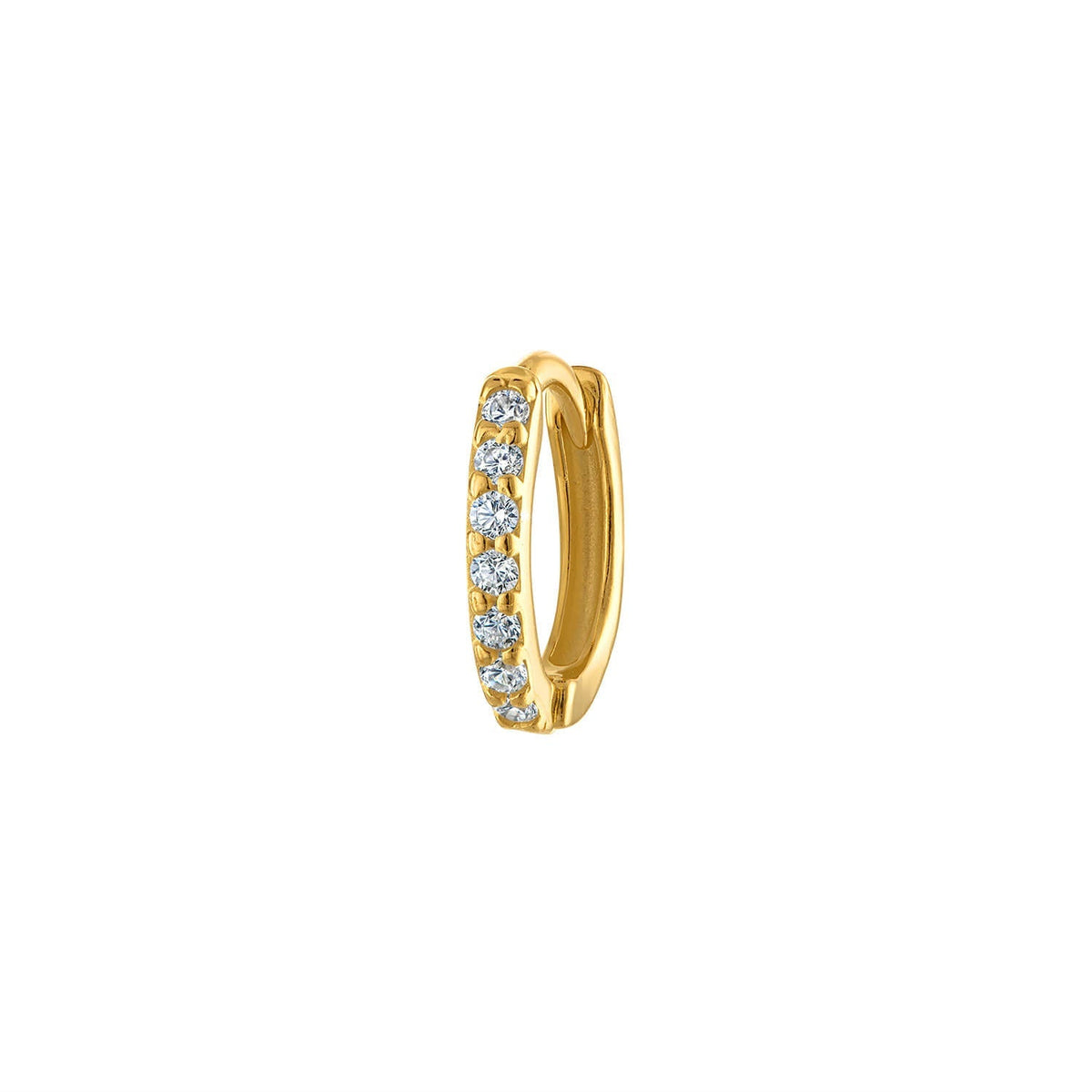 Huggie Pave 8mm Hoop Earring