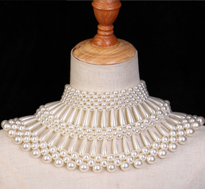 Heavy industry pearl shawl layered tribal wind hollow woven sexy body chain