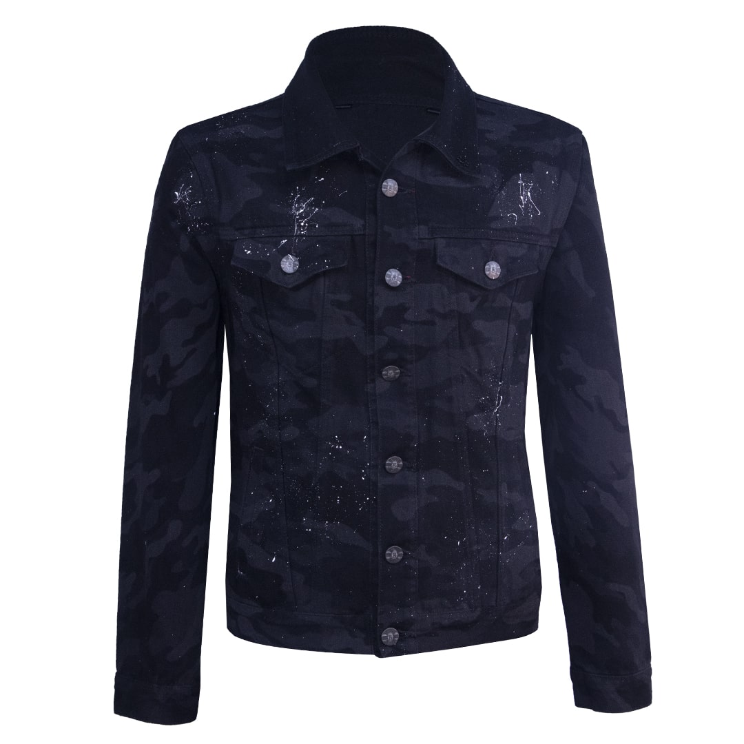 Black denim jacket with Marilyn Monroe print