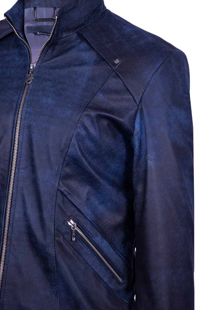 Classic Leather Jacket with Gusseted Shoulders