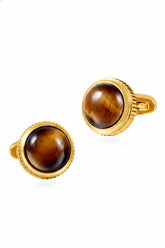 DEJI ENIOLA Atlas Tiger Eye Cufflinks