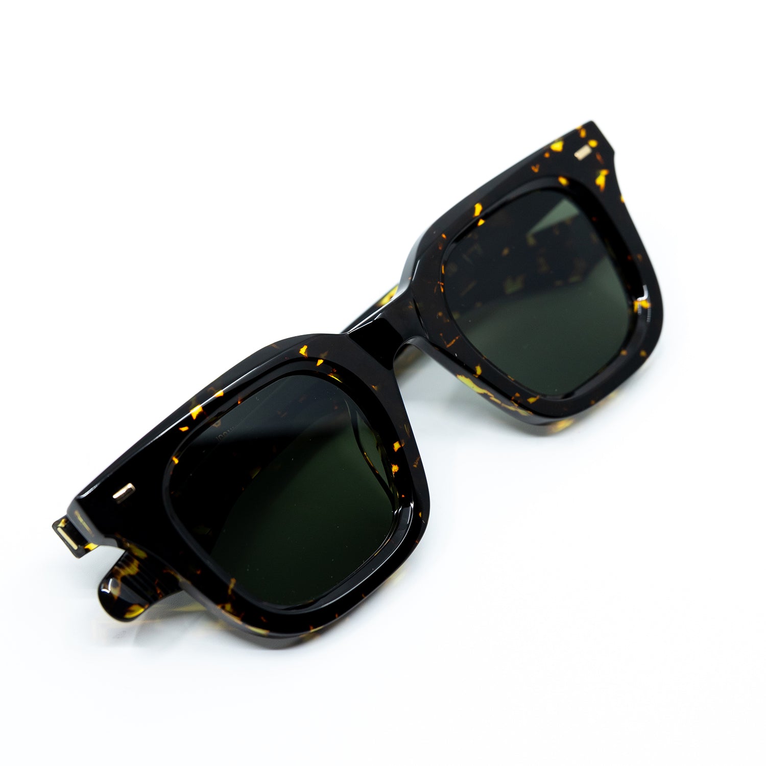 Zid Sunglasses with Tortoise Frame & Green Lens