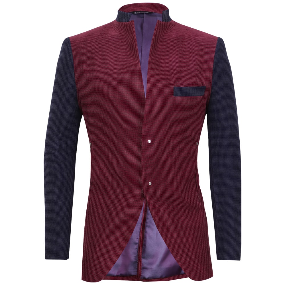 Corduroy blazer with contrasting color