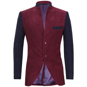 Corduroy blazer with contrasting color