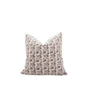 Decorative Hand-Carved Hand Block Printed Design Pure Linen Pillow Cover- Gul Naaz