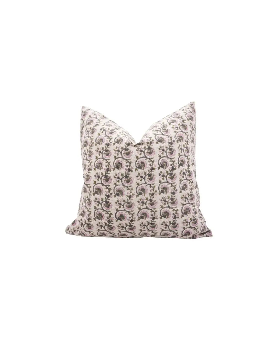 Decorative Hand-Carved Hand Block Printed Design Pure Linen Pillow Cover- Gul Naaz