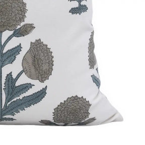 Bold Design Handmade Block Print Thick Cotton White Pillow Cover-  Badshah