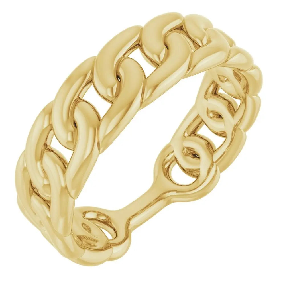 Stackable Chain Link Ring in 14K Gold