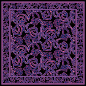 Silk Serpent Noir Scarf - Large