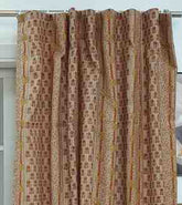 Floral Hand Block Print Curtains – Yellow Sheer Viscose Linen Window Panels | Anamika