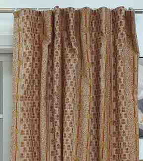 Floral Hand Block Print Curtains – Yellow Sheer Viscose Linen Window Panels | Anamika