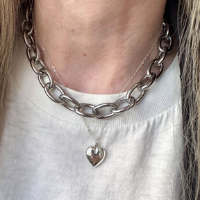 Sterling Silver Heart Charm Necklace