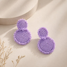 Mapale Pink Beaded Statement Earrings