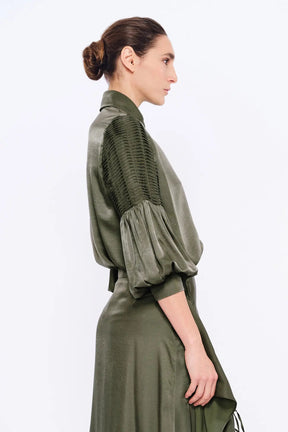 Tilsa Artisan Detail Blouse | Olive