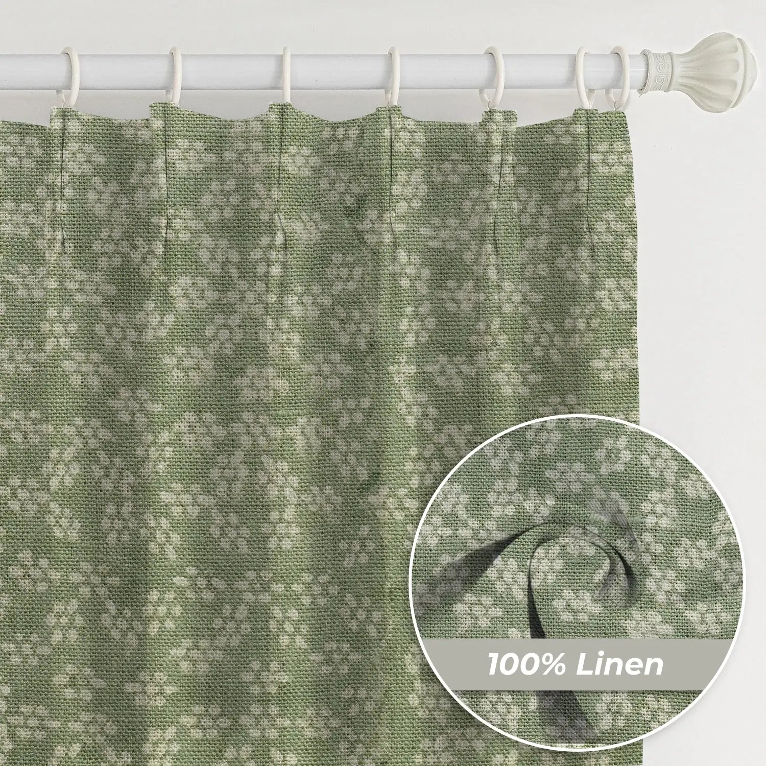 Artisan Hand Block Printed 2 Pleated Curtain-ola Virsti