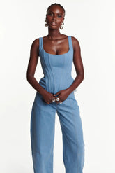 Light Denim HANA Corset Top