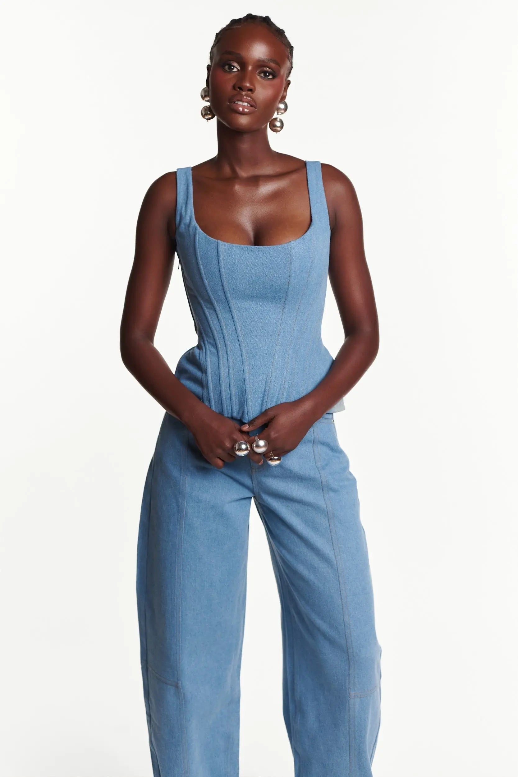 Light Denim HANA Corset Top