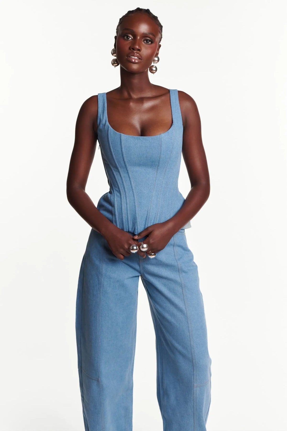 Light Denim HANA Corset Top