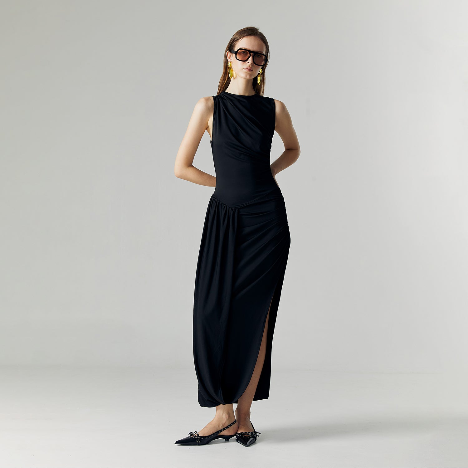 EVEL DRAPED DRESS