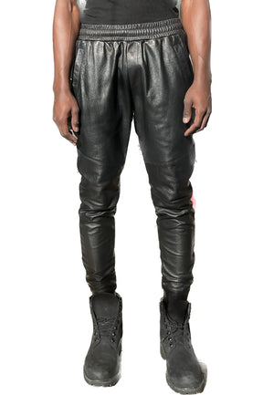 Mens Leather Jogger