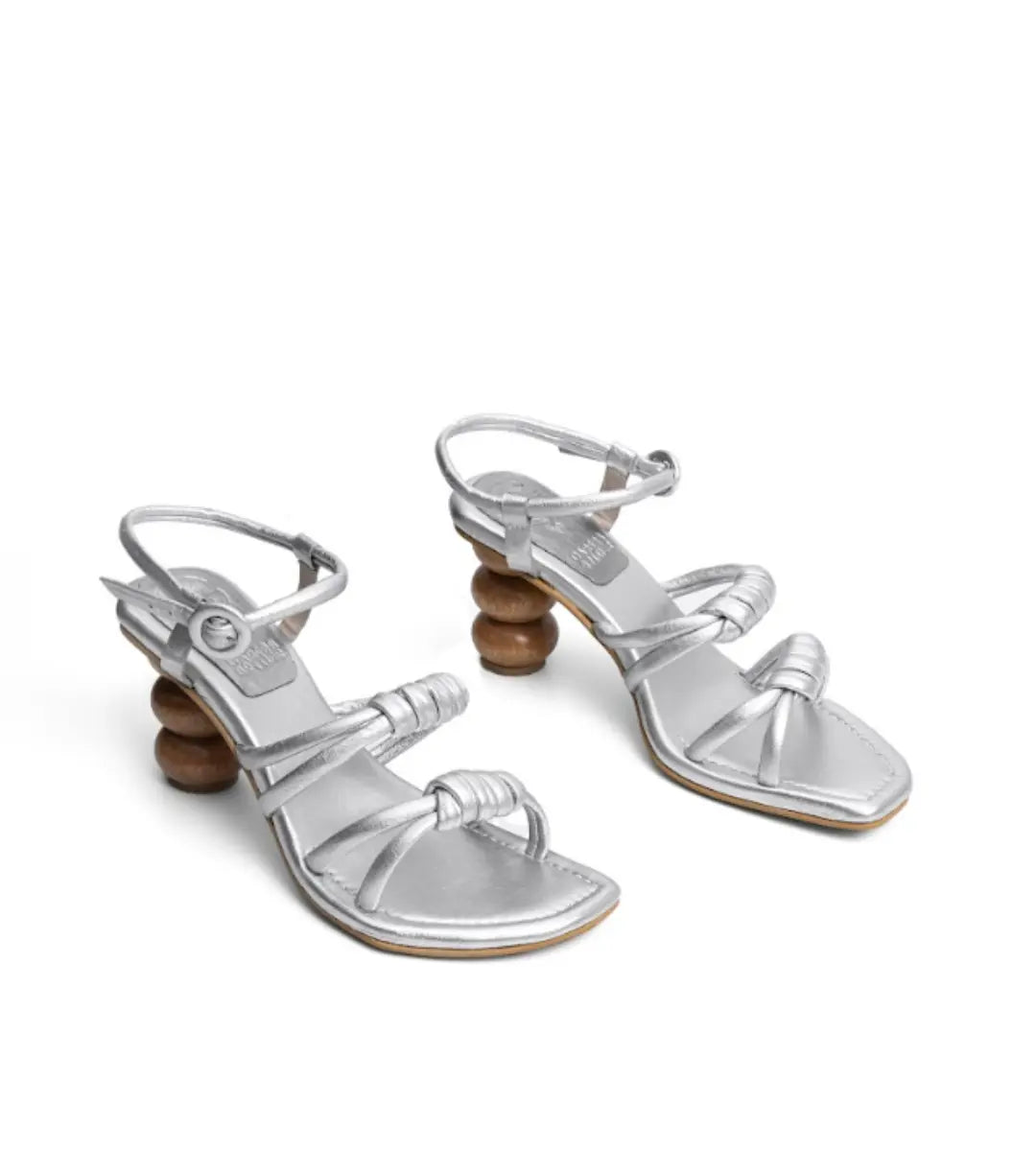 Palma Silver Knotted Sculptural Sandal