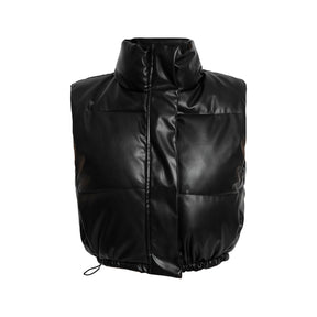 RILEY QUILTED BLACK LEATHER VEST