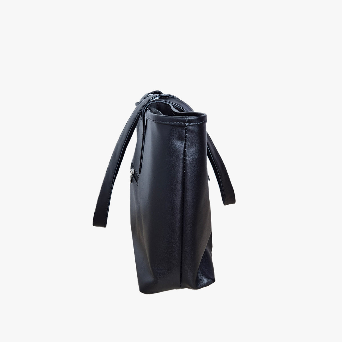 Black Leather Victoria Tote Bag