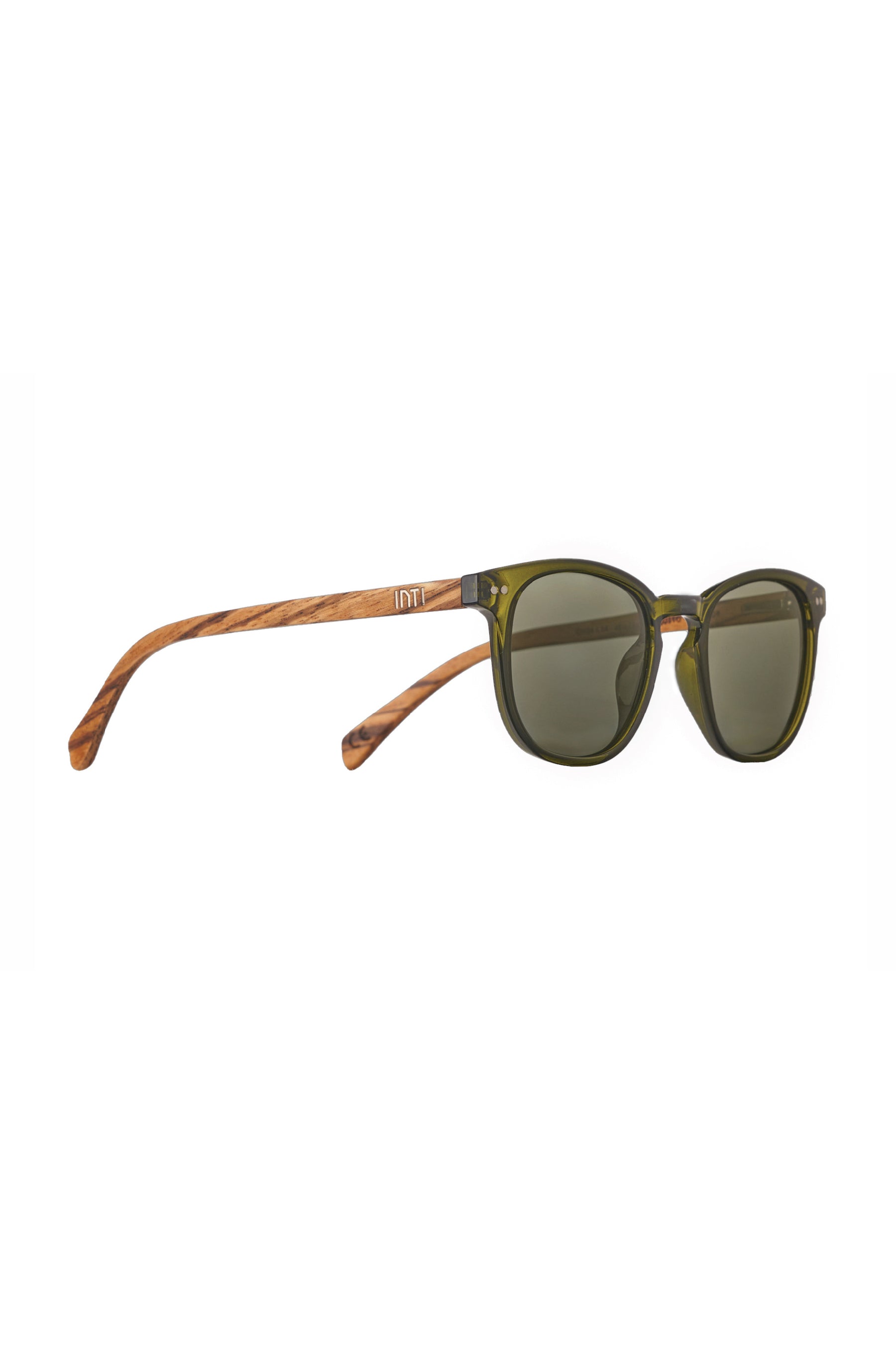 Translucent Green Wooden Sunglasses - INTI