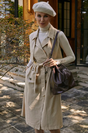 Arden Belted Vest Trench - Weekend Beige