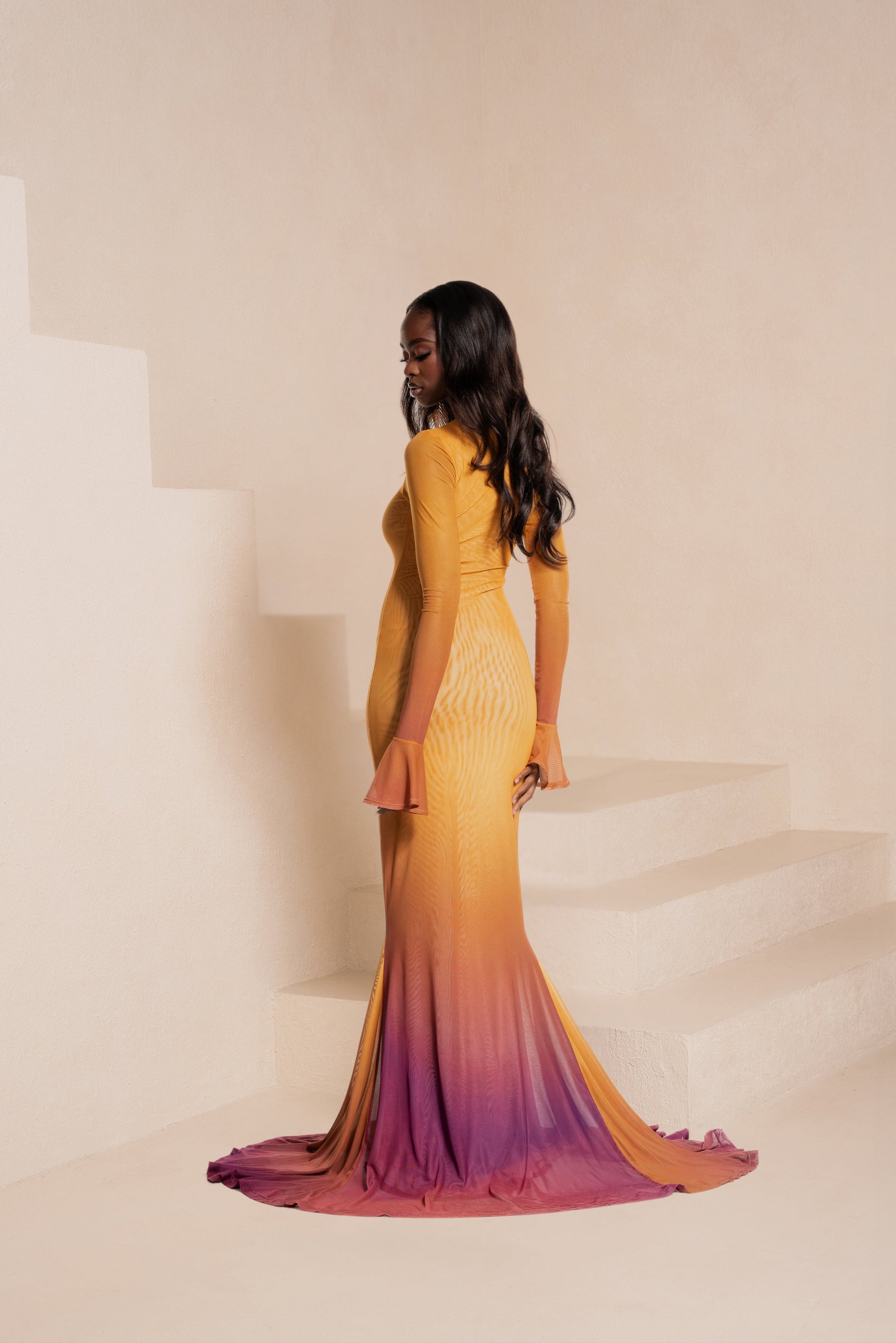 SOL MERMAID MAXI MESH DRESS