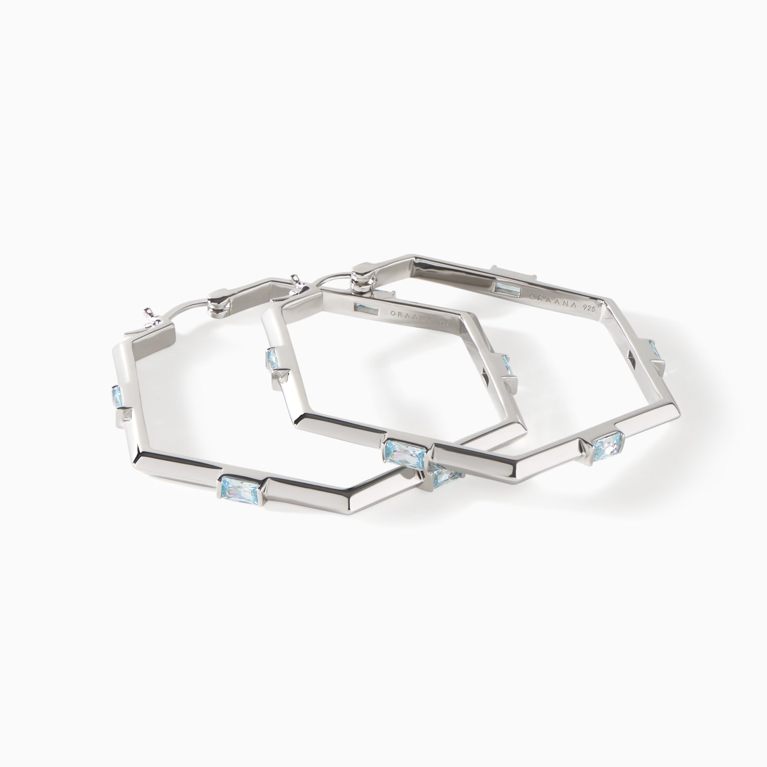 The Claire Hexagon Hoop Earrings - Large