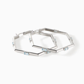 The Claire Hexagon Hoop Earrings - Large