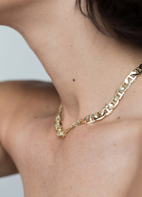 Gold Retro Link Chain Necklace