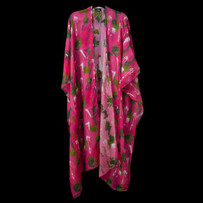 Pink Green Wall Splash Kimono Duster