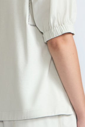 Jamie Textured Cotton Top | Silver