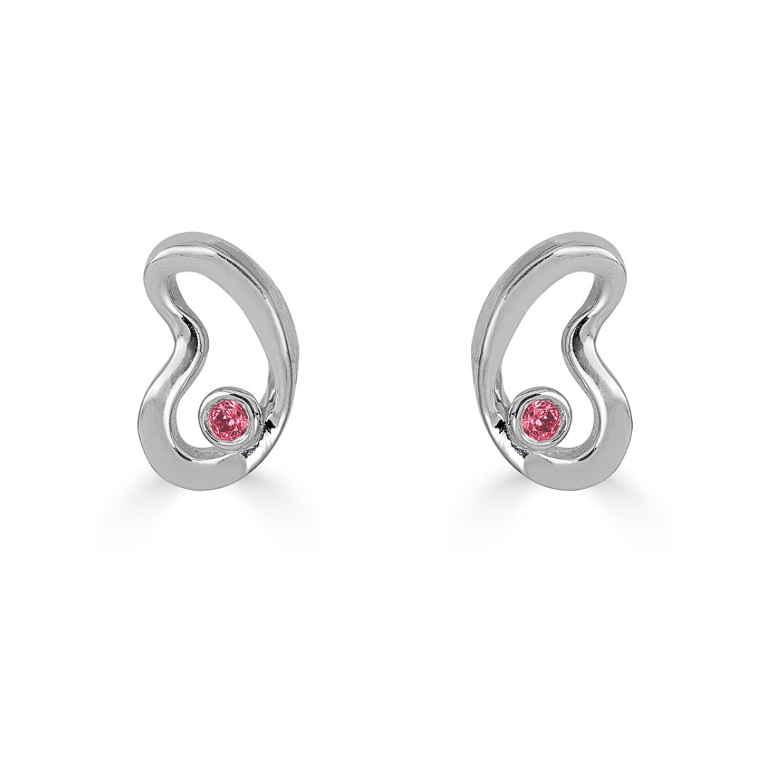Sahab Birthstone Studs in Silver