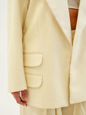 SET SATIN LAPEL BLAZER