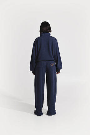 OFUURE Plush fleece 3/4 Zip SET in DENIM BLUE