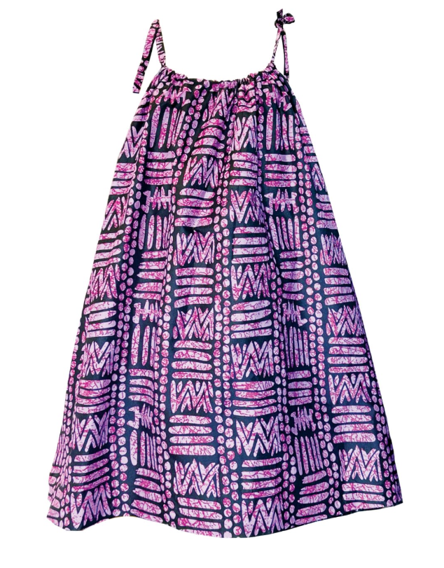 Ajah New Collection Drop2 - Gathered Spaghetti Strap Batik Mini Dress