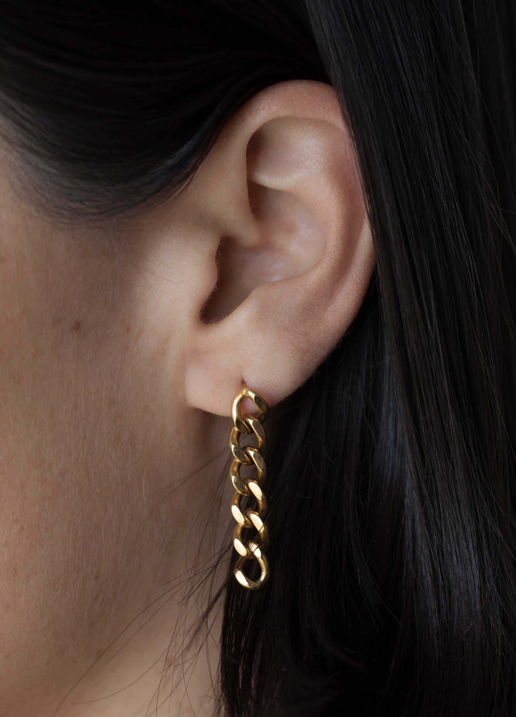 Cuban Chain Gold Earring
