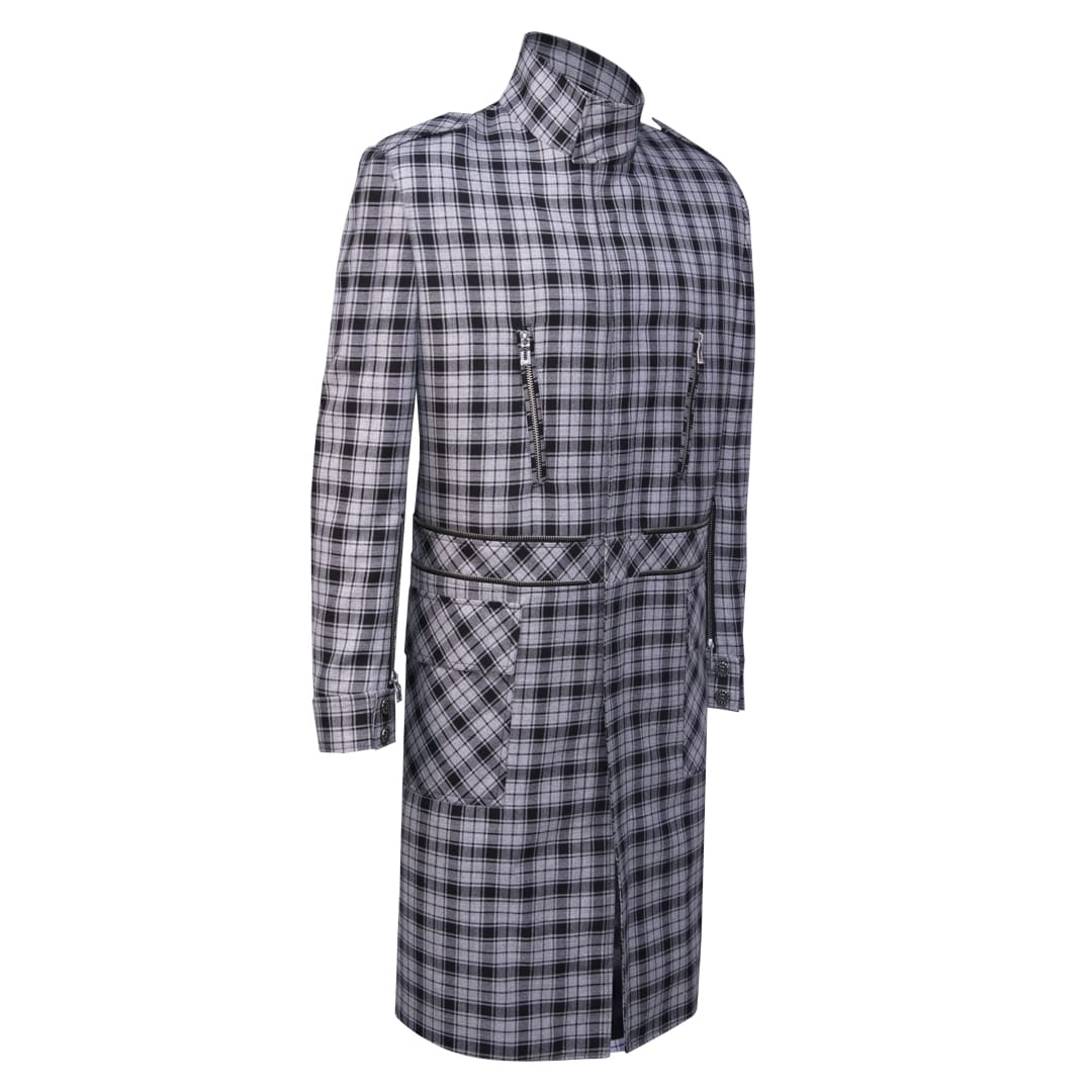Black and white checkered coat