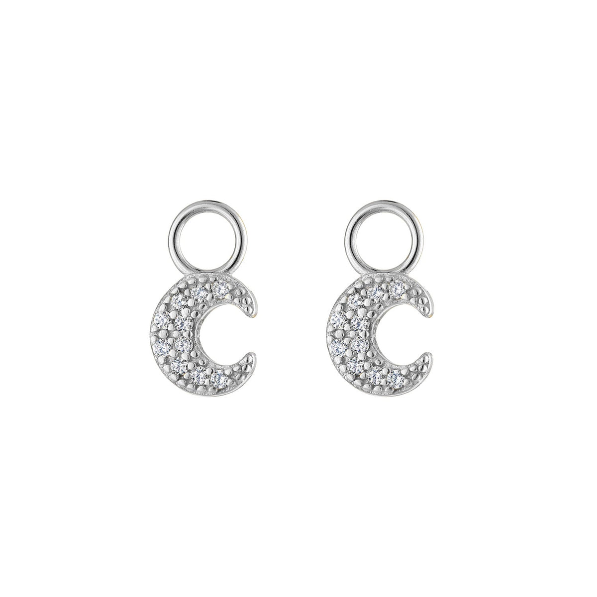 Moon Flatback Stud Earring in Gold or Silver