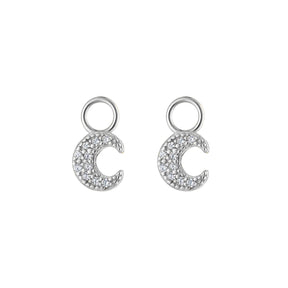 Moon Flatback Stud Earring in Gold or Silver