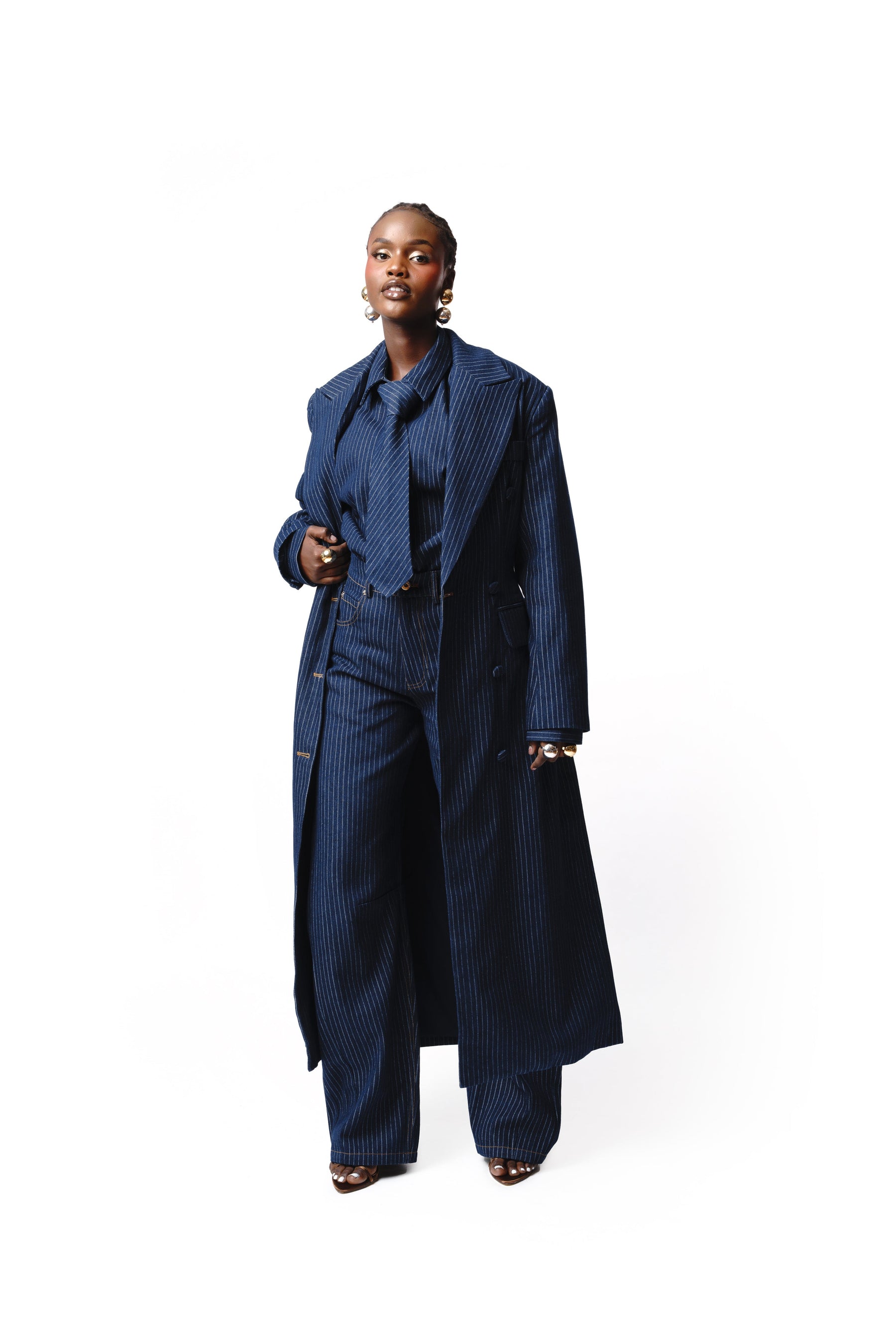 Denim Pinstripe MIKA Necktie