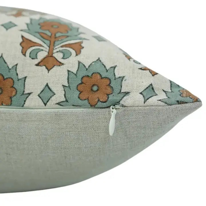 Decorative Stylish Hand Block Printing Pure Linen Cushion Cover - Kusum