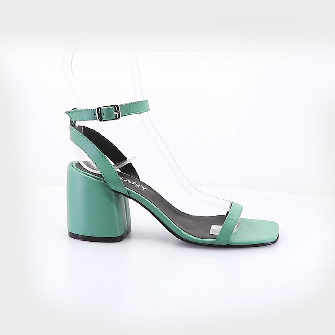 Eco-Friendly Chic Green Heeled Sandals Remi