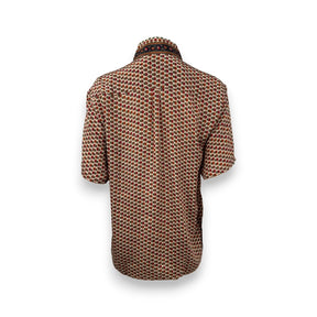 Embossed Botanic Short Sleeve Crepe Shirt - Copper