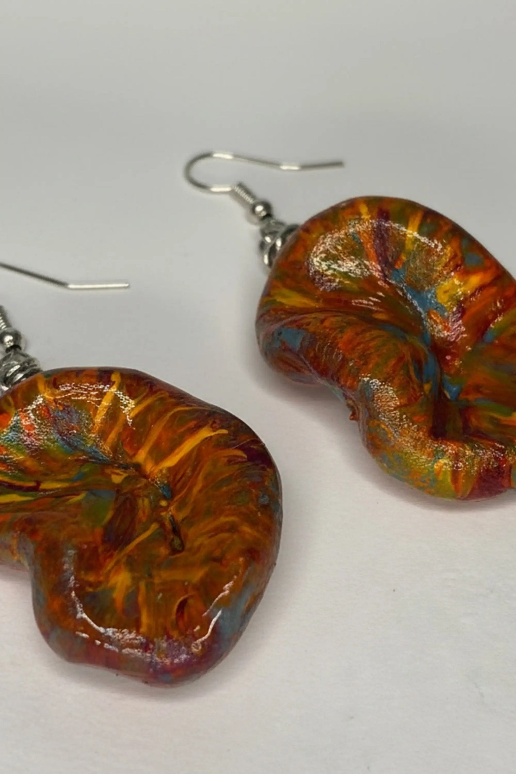 Brit Ceramic Earrings - Earth Tones With Multi-color Glaze