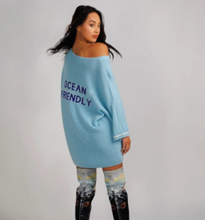 Eva Oversized Knit Sweater - Blue