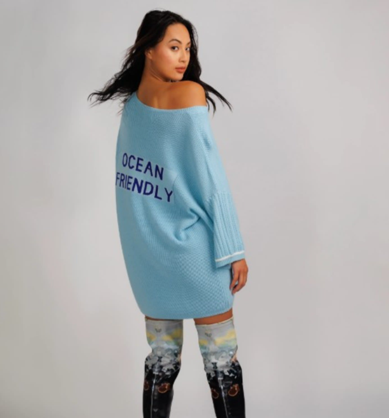 Eva Oversized Knit Sweater - Blue